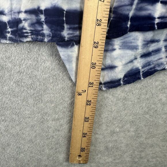 Torrid Plus Size 2X 2 Blouse Tunic Top Shirt Tie Dye Print Flowy Blue White Shor - Picture 10 of 12